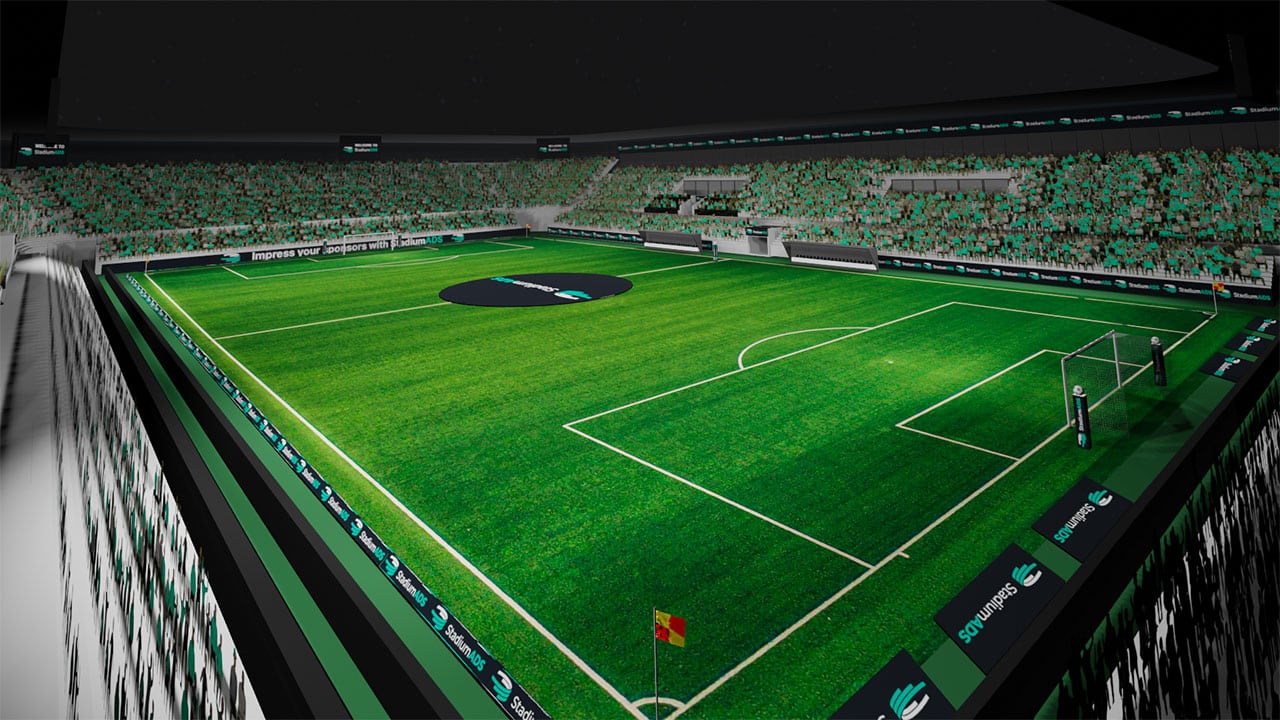 StadiumADS - Stadium Marketing Tool for Sports Clubs - Football - Small Stadium Screenshot Roof Corner View