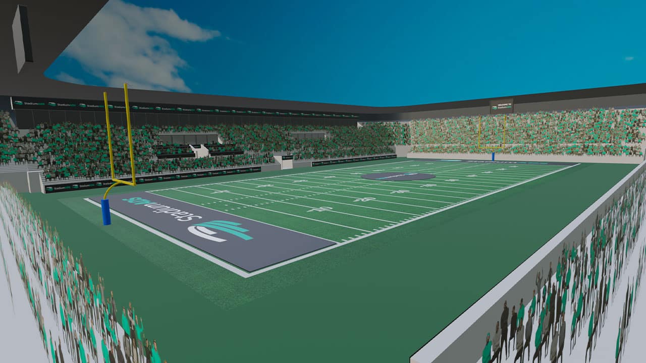 StadiumADS - Stadium Marketing Tool for Sports Clubs - American Football - Small Stadium Screenshot Roof Corner View