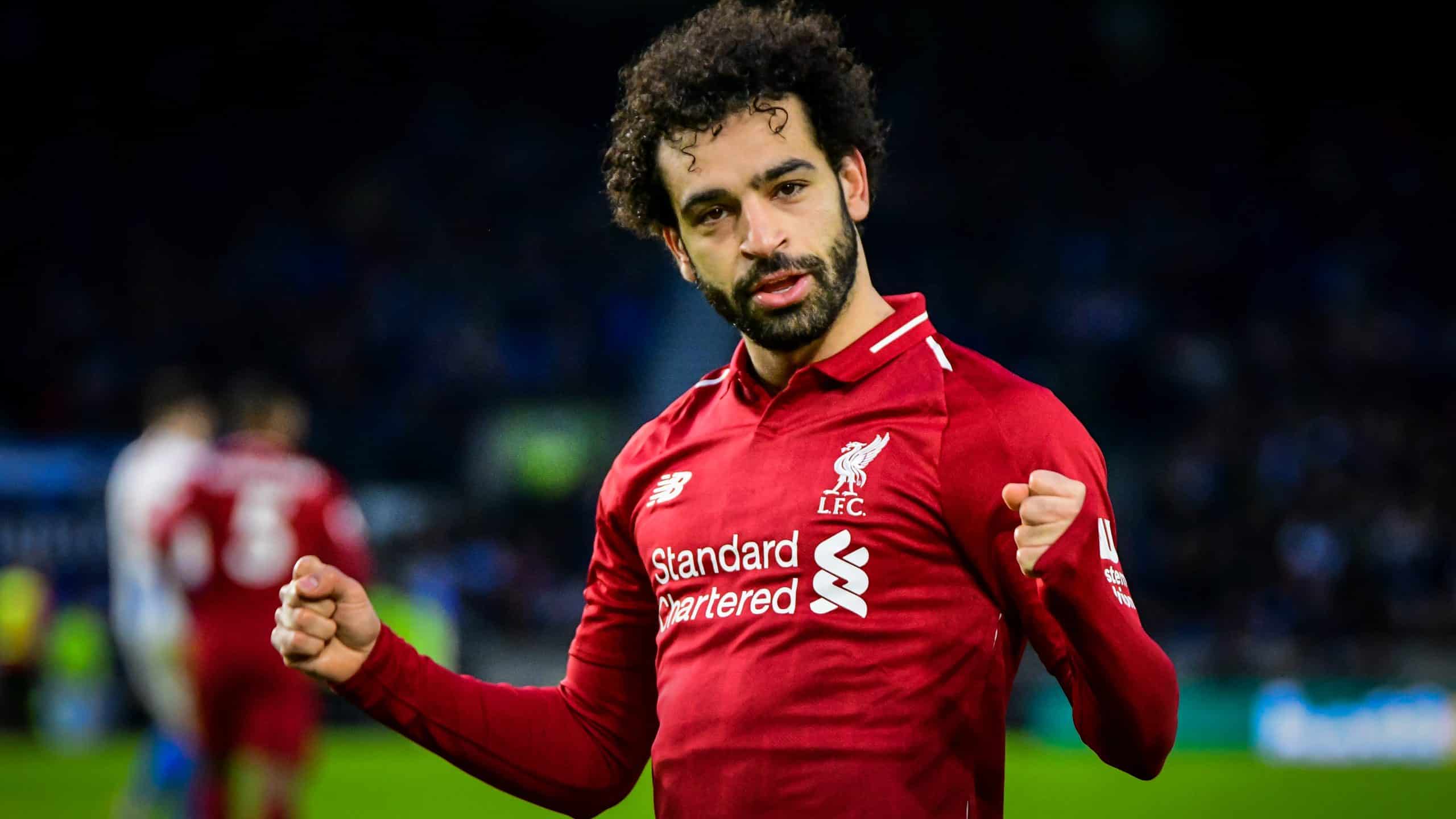 Mo Salah in the jersey of his club Liverpool FC
